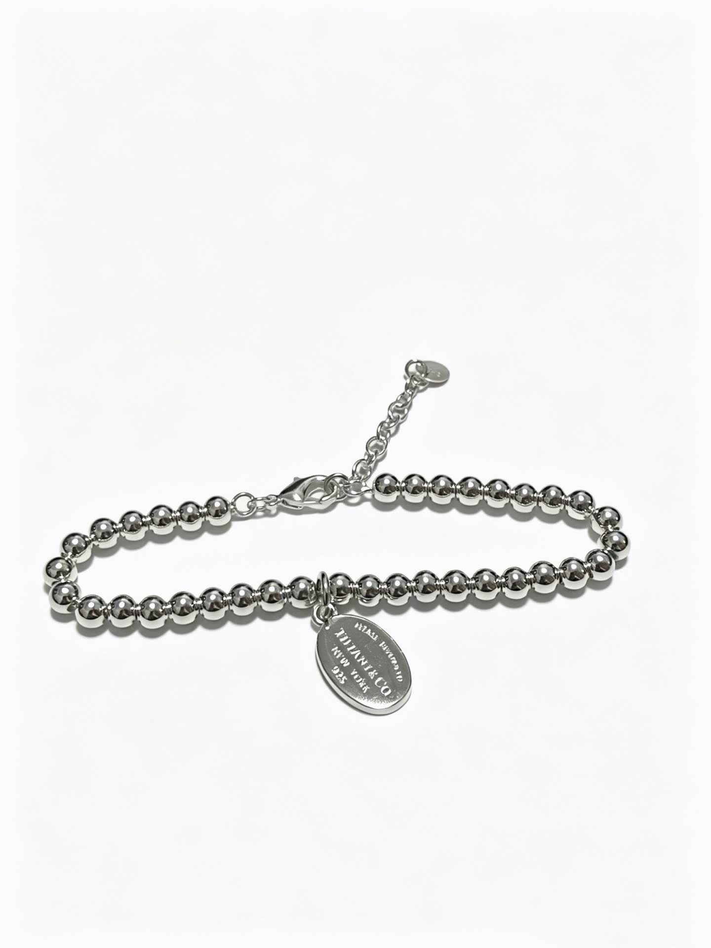 Tiffany & Co. Sterling Silver Bead Bracelet with Tag